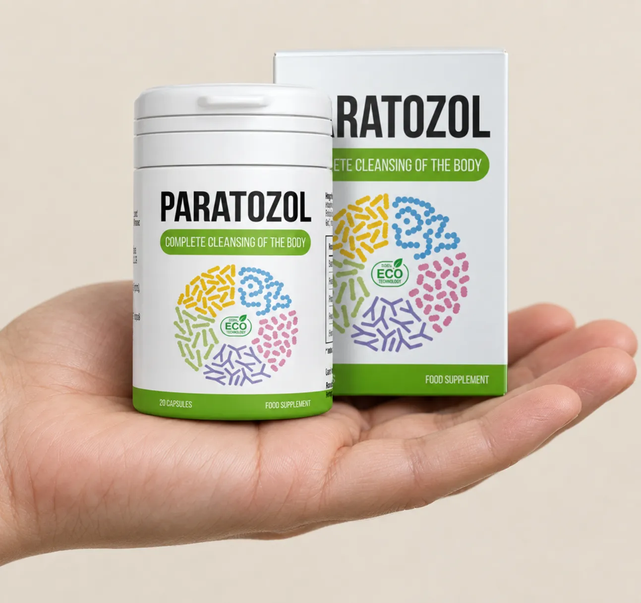 Paratozol — Verpackung in der Hand