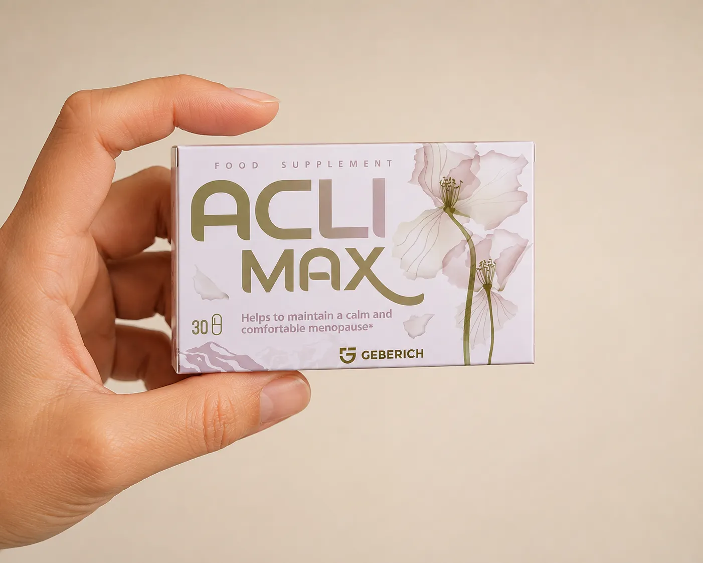 Aclimax — Verpackung in der Hand