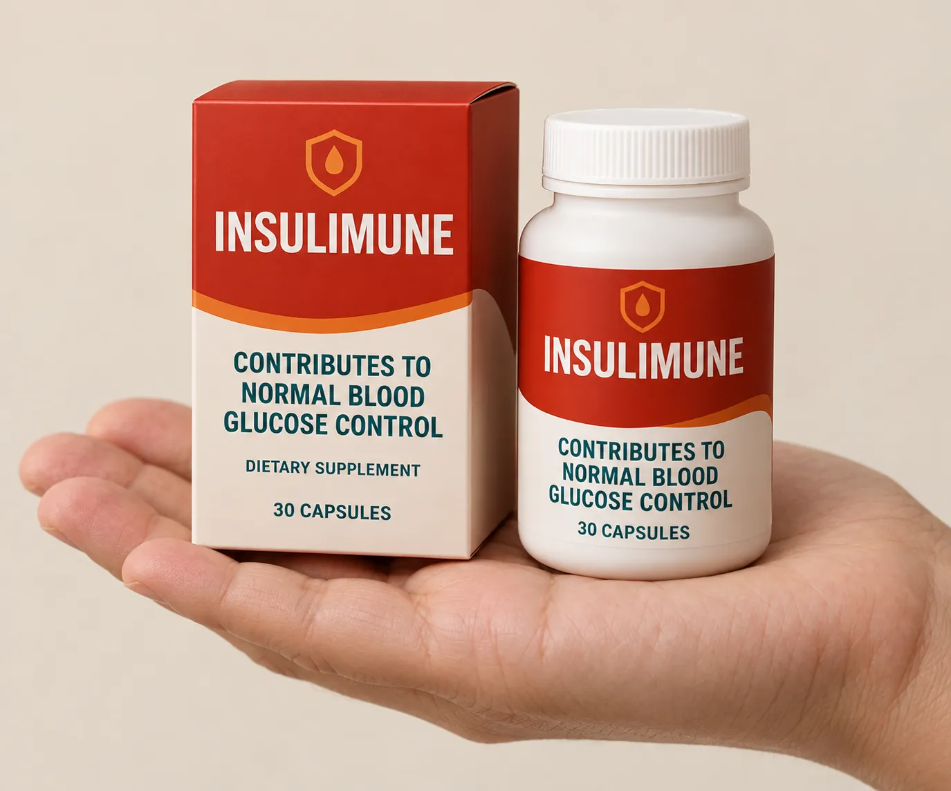 Insulimune — Verpackung in der Hand