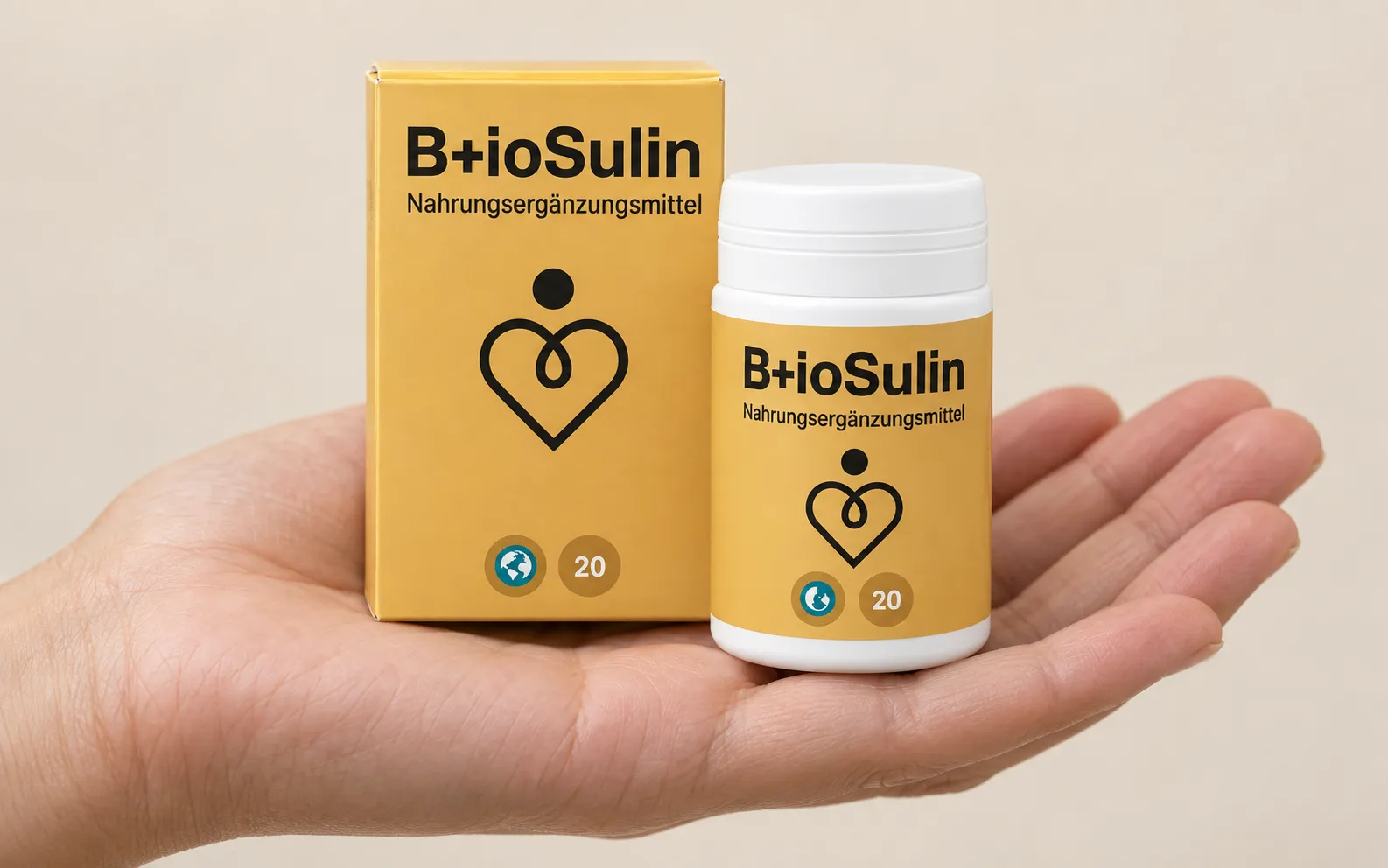 B+ioSulin — Verpackung in der Hand