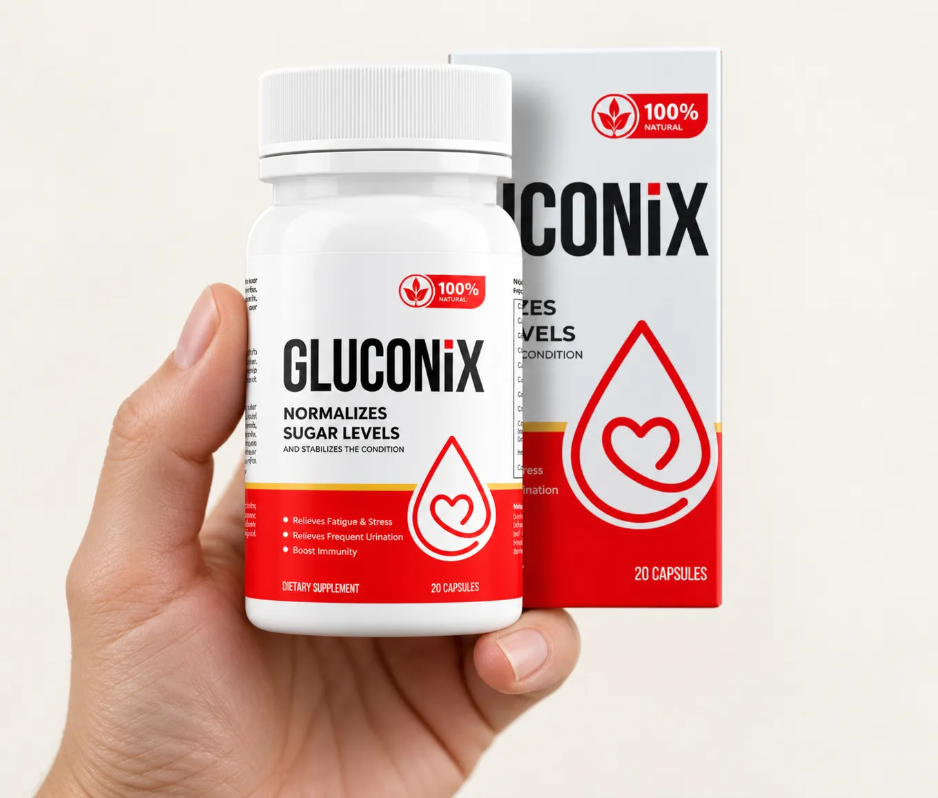 Gluconix — Verpackung in der Hand