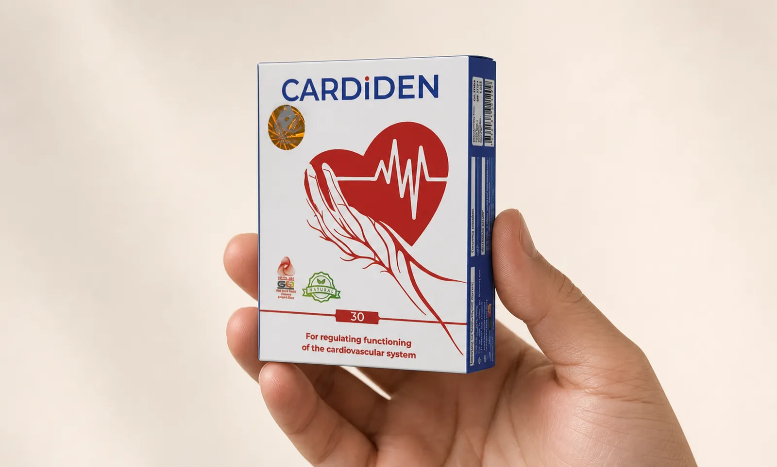 Cardiden — Verpackung in der Hand
