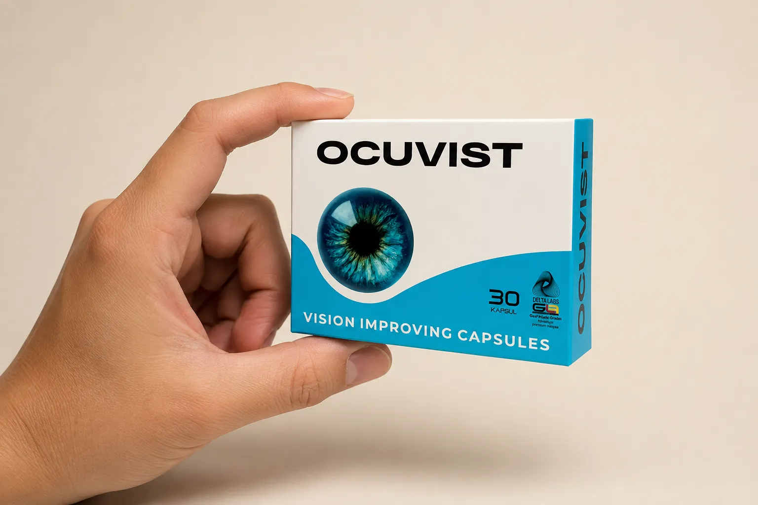 Ocuvist — Verpackung in der Hand