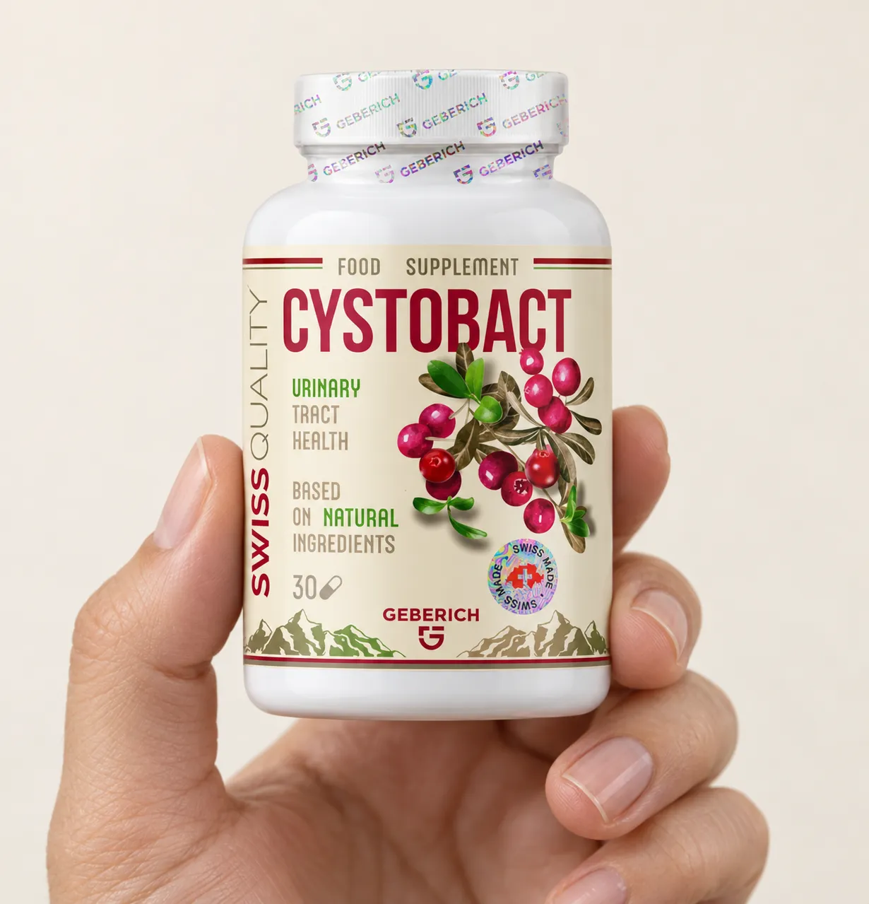 CYSTOBACT — Verpackung in der Hand