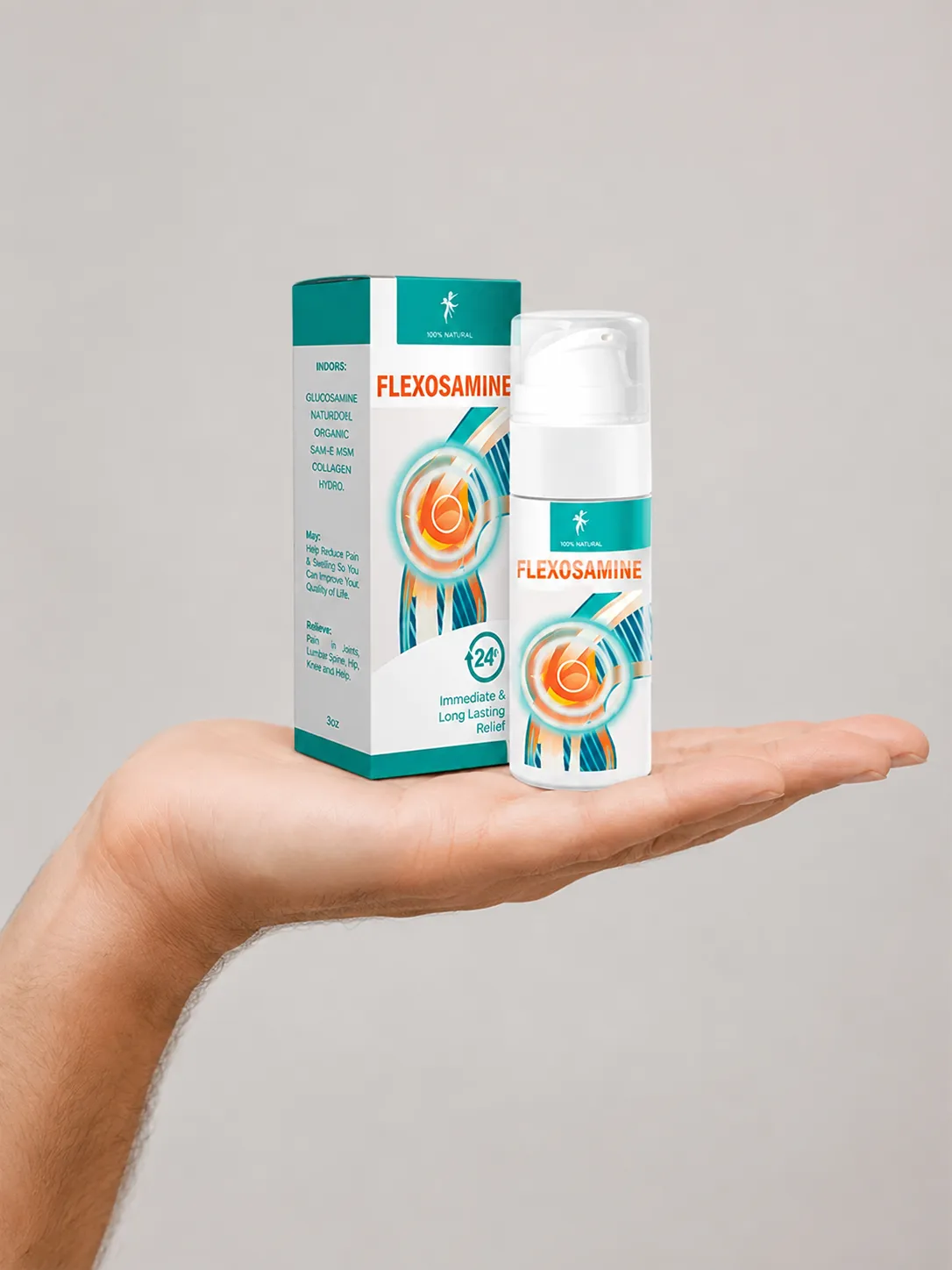 Flexosamine Gel — Verpackung in der Hand
