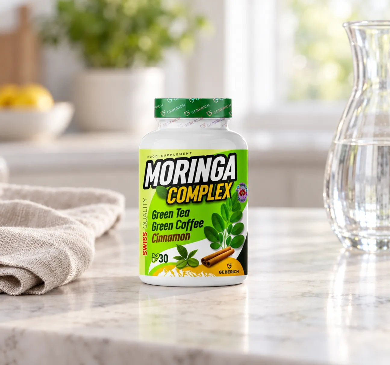 Moringa Complex — Verpackung im Alltag