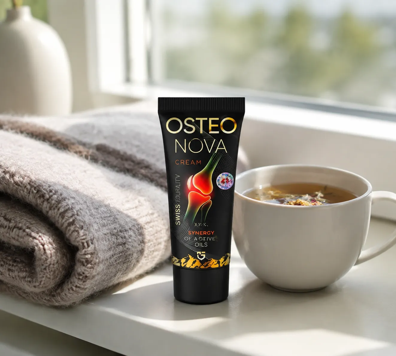 OsteoNova cream — Verpackung im Alltag