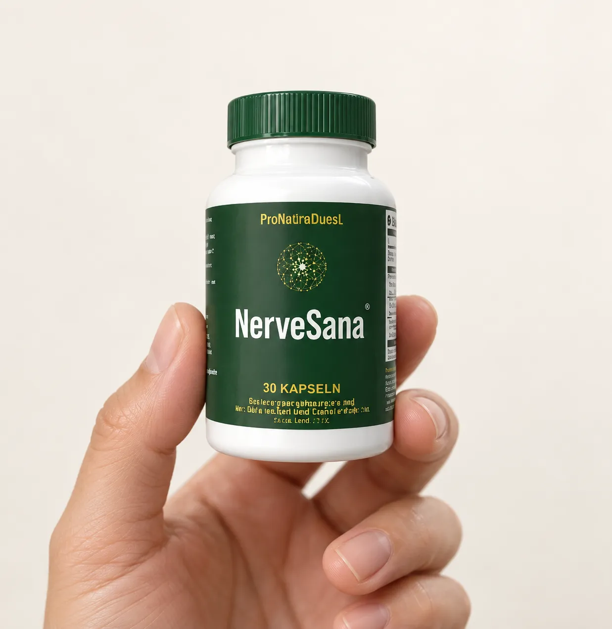 NerveSana — Verpackung in der Hand