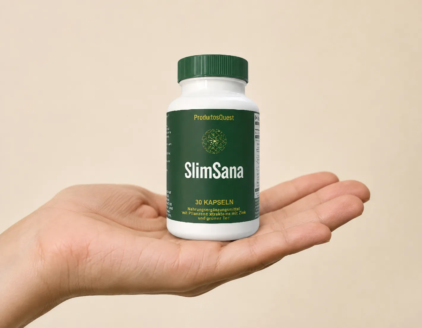 SlimSana — Verpackung in der Hand