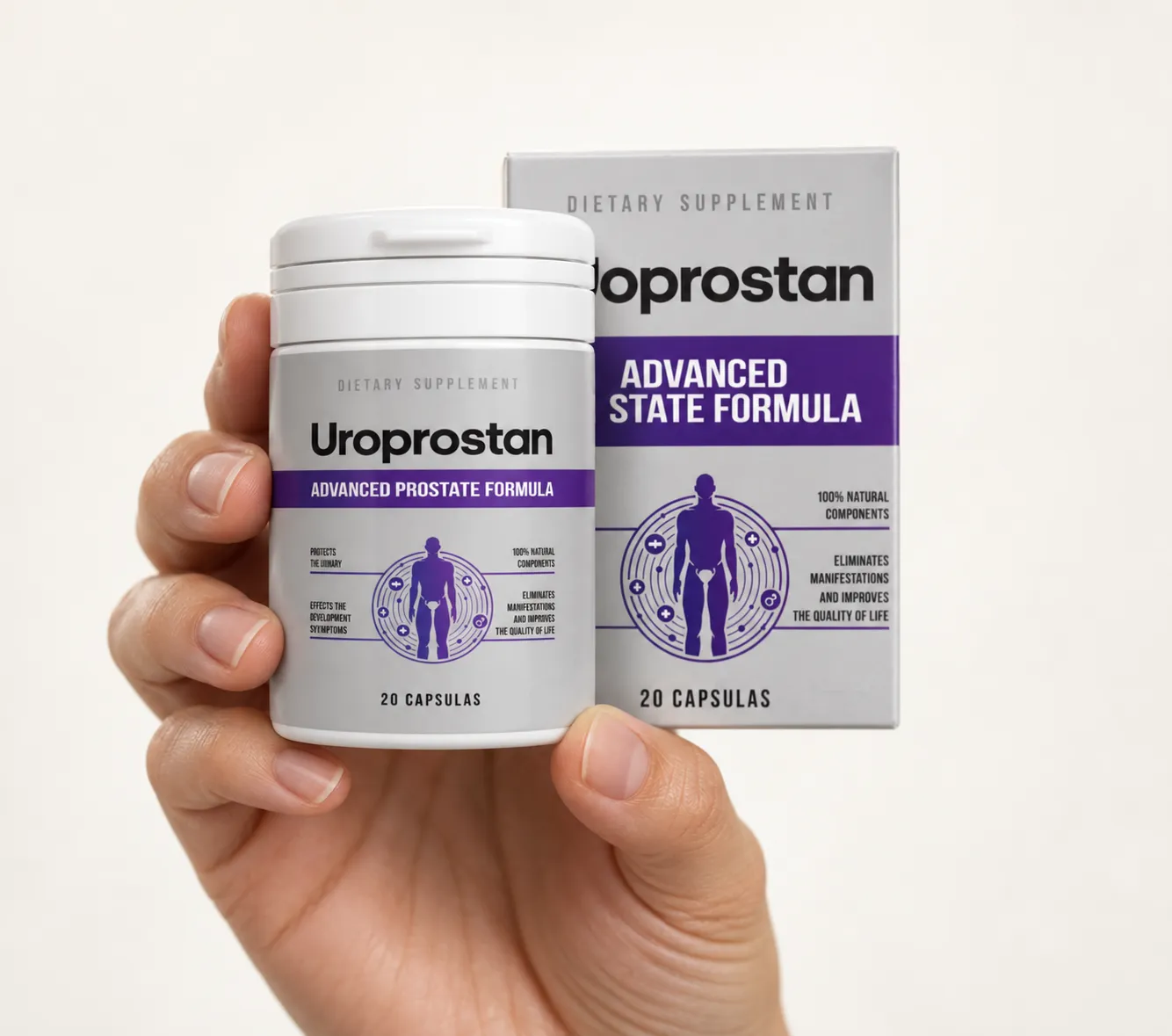 Uroprostan — Verpackung in der Hand