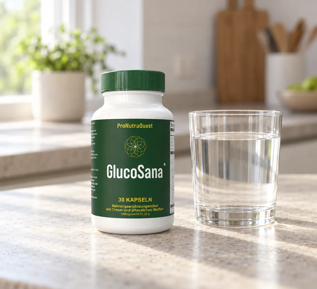 GlucoSana — Verpackung im Alltag