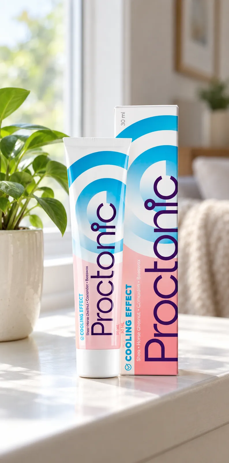 Proctonic — Verpackung im Alltag