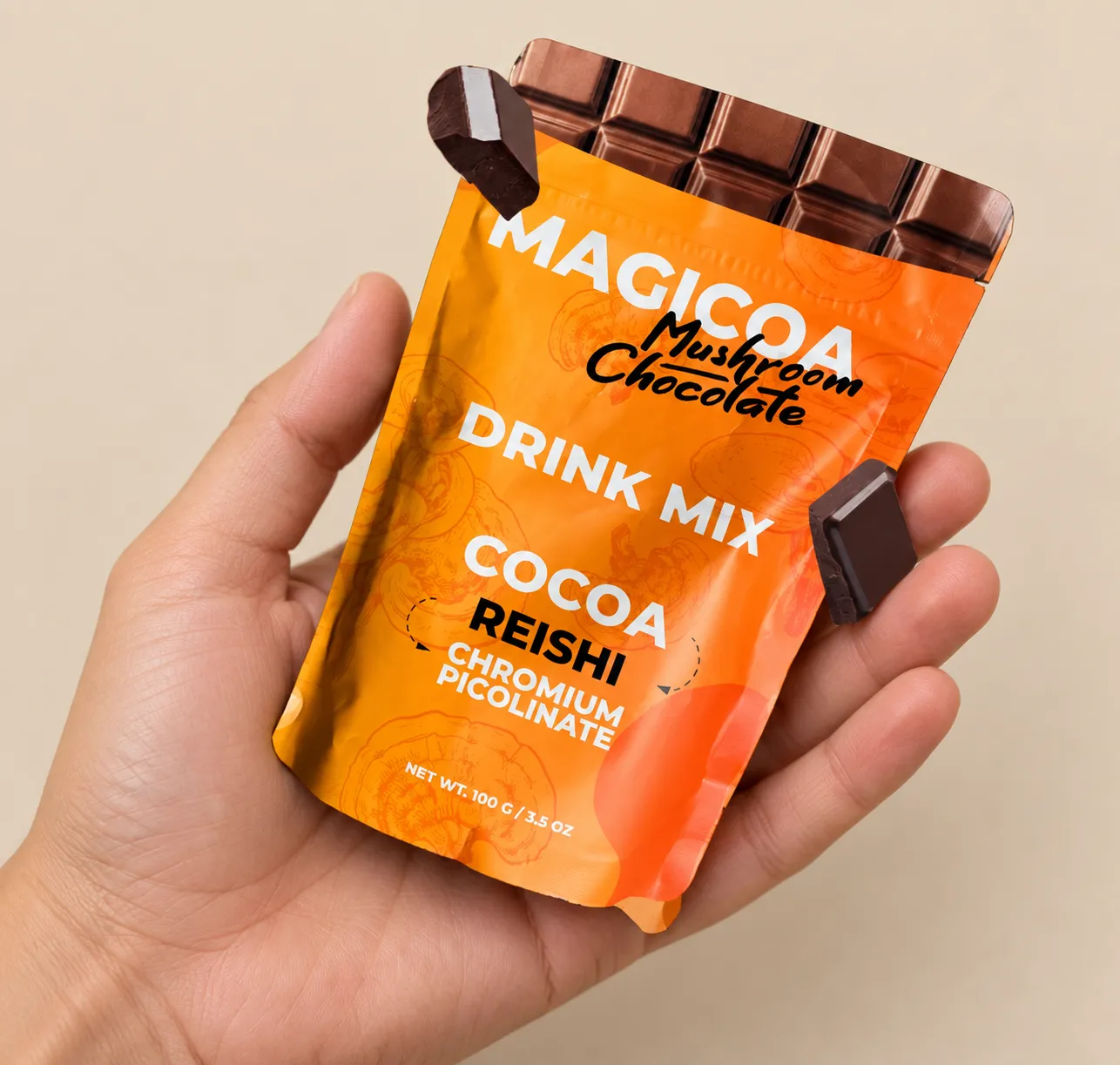 Magicoa — Verpackung in der Hand