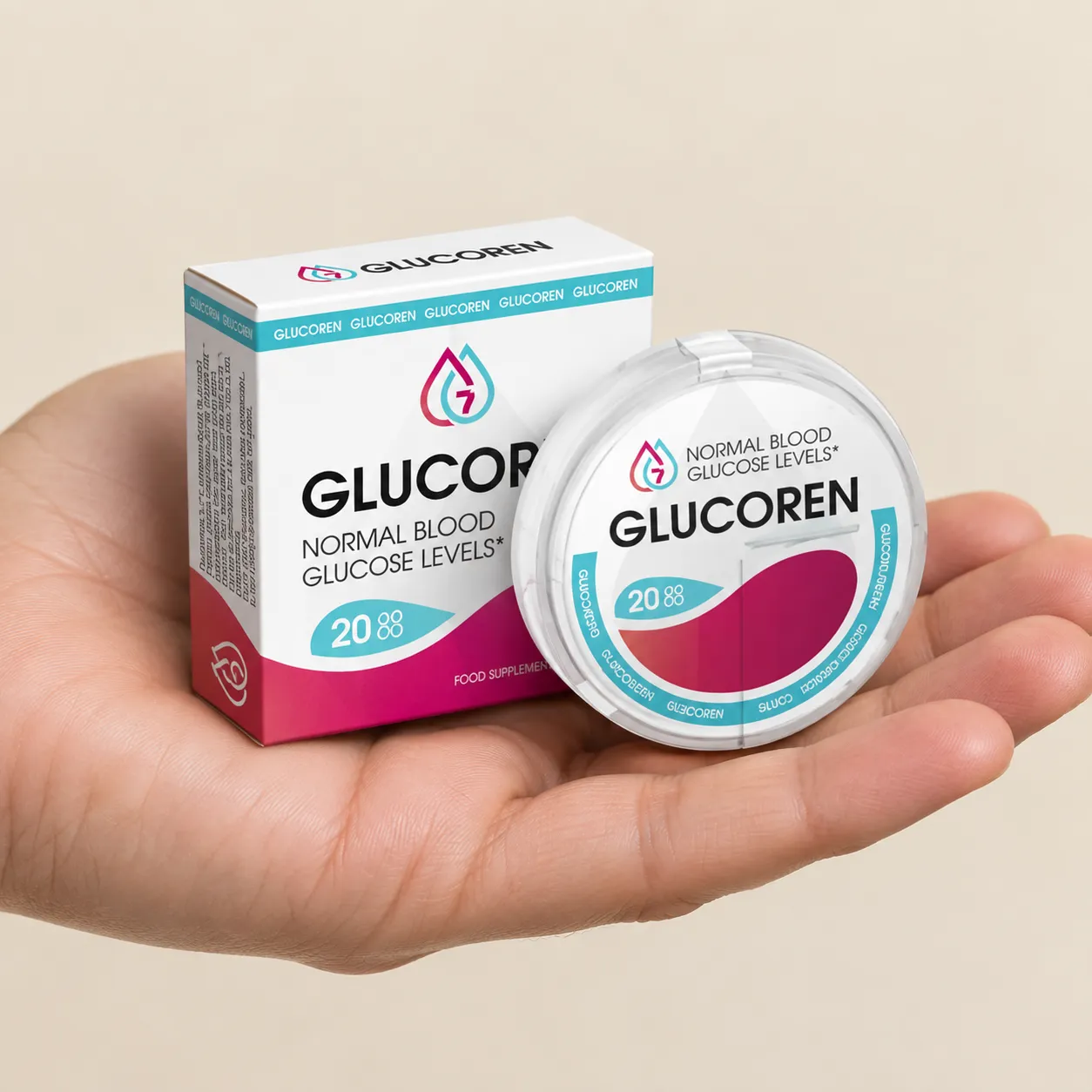 Glucoren — Verpackung in der Hand