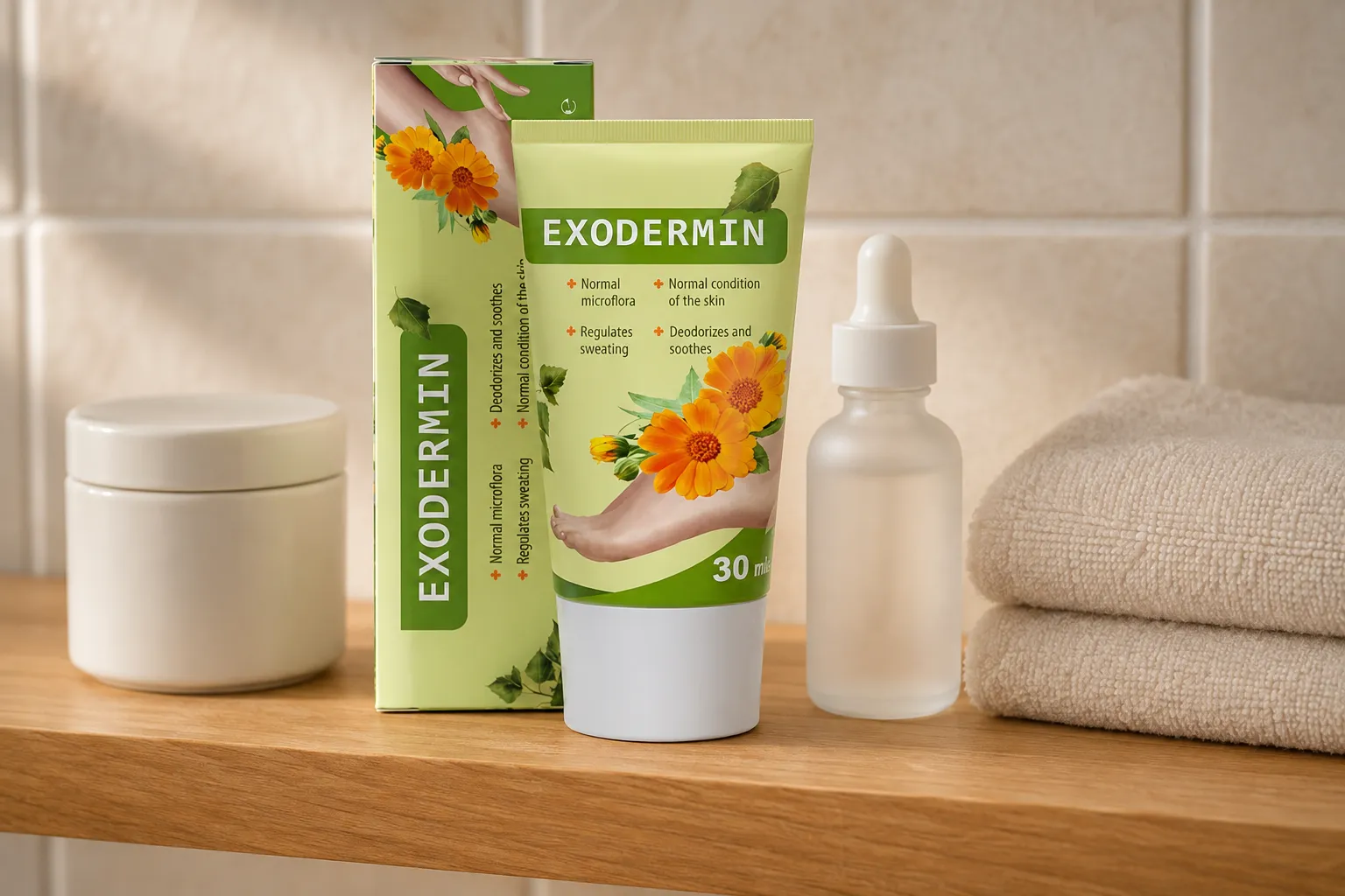 Exodermin — Verpackung im Alltag