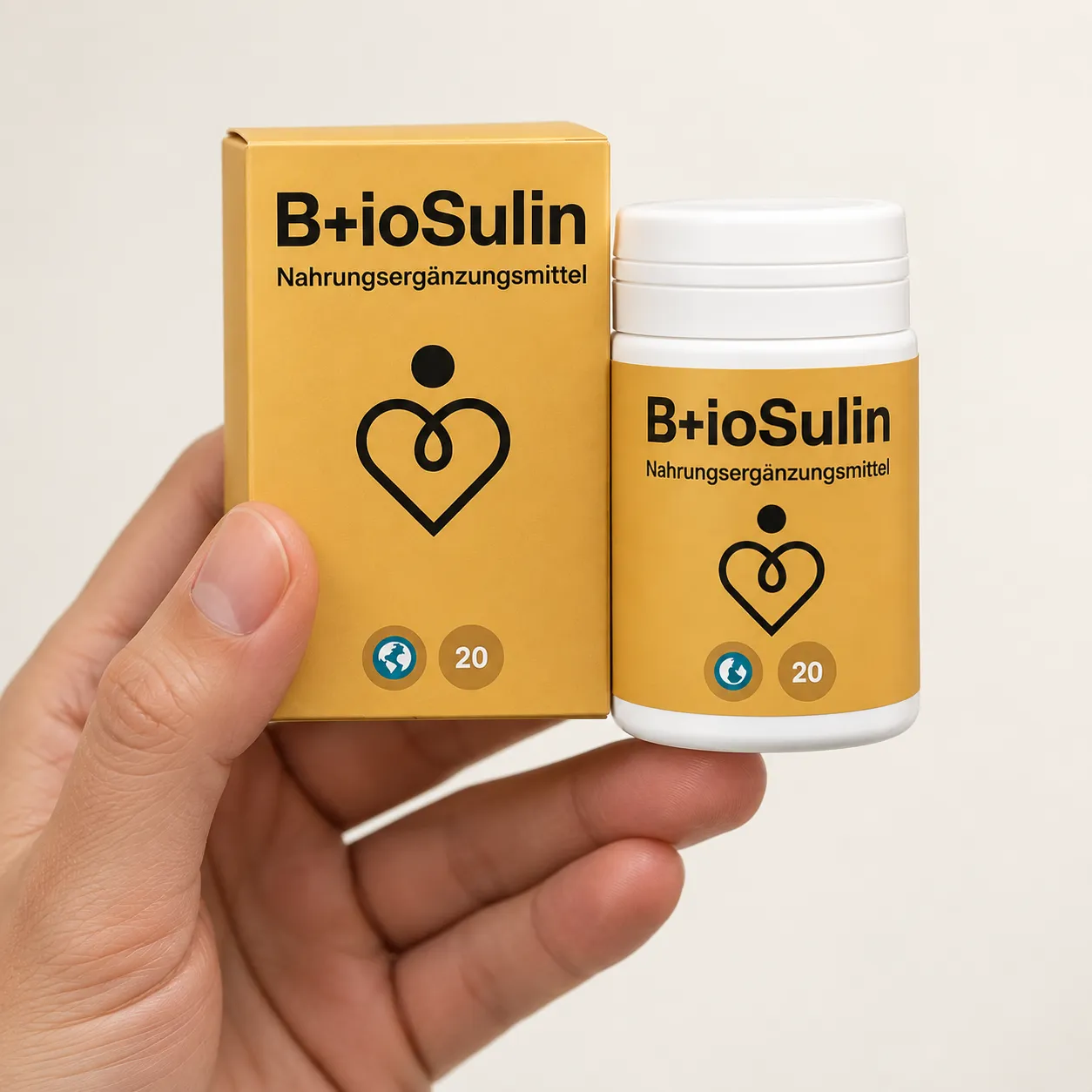 Bio+Sulin — Verpackung in der Hand